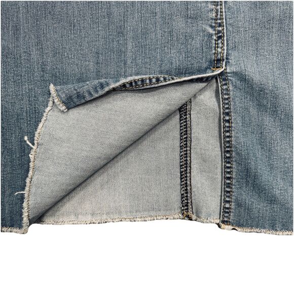 Cristopher & Banks Midi Denim Skirt 8 (32x30) Blue Jean Pockets Womens - Picture 6 of 7